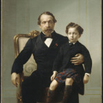 Napoléon III et le prince impérial sur ses genoux